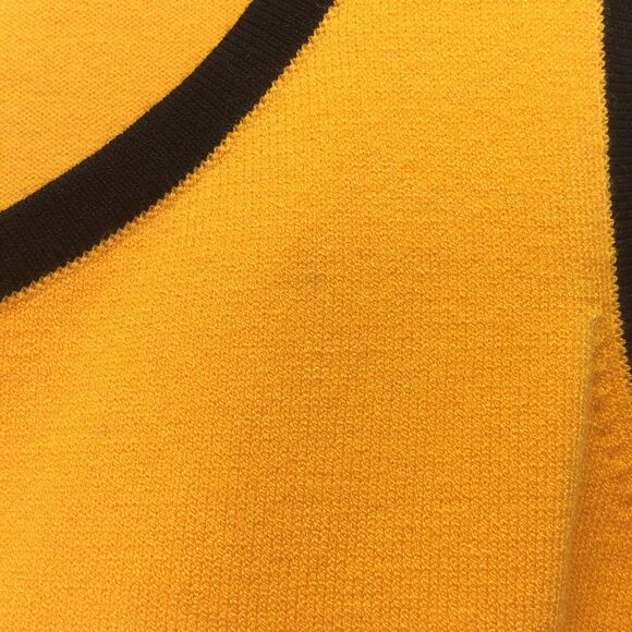 Don Caster Collection Womens Tank Top Sz M Mustard/Brown Color Block Black Trim - Picture 11 of 11